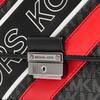 New MICHAEL KORS Bradshaw Cow Leather Shoulder Bag Trumpets Women's Black & Red 30H1U2BL1B-987