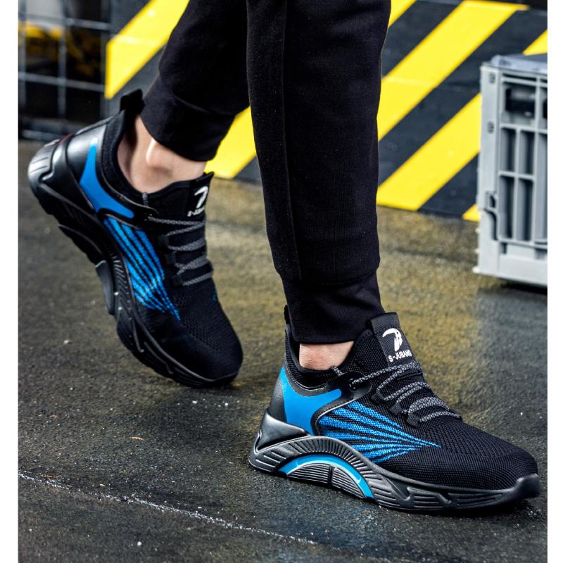 Plus Size 39- 48 Lightweight Men's Safety Shoes Anti-smash Anti-puncture Work Sneakers Steel Toe Shoes Protective Safety Boots