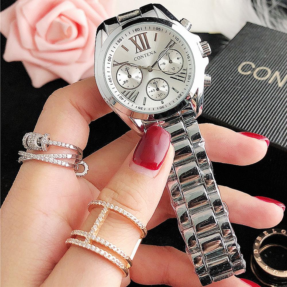 New Luxury Brand CONTENA Quartz Watch European Fashion Watch Women Reloj Mujer Casual Stainless Steel Ladies Clock MK11