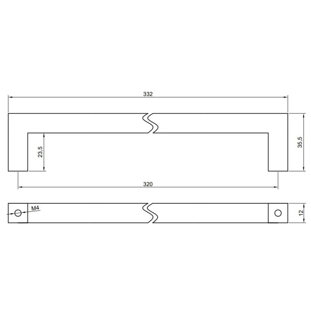 Classic furniture handle 320 mm black