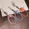 1Pc Colorful Flower Beaded Mobile Phone Charm Strap Chain Lanyard Women Girl Jewelry Phone Holder Beads Pendant