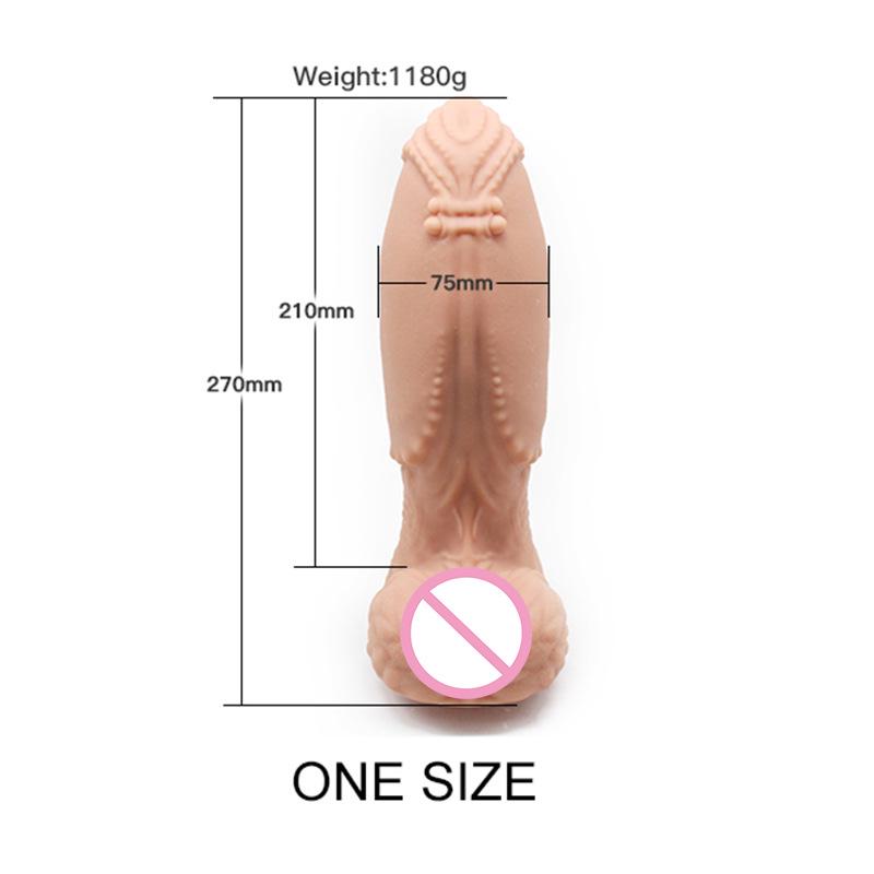 Color-Matching Silicone Realistic Thick Oversized Dildo and Irregular Anal Plug for Female Self-Stimulation