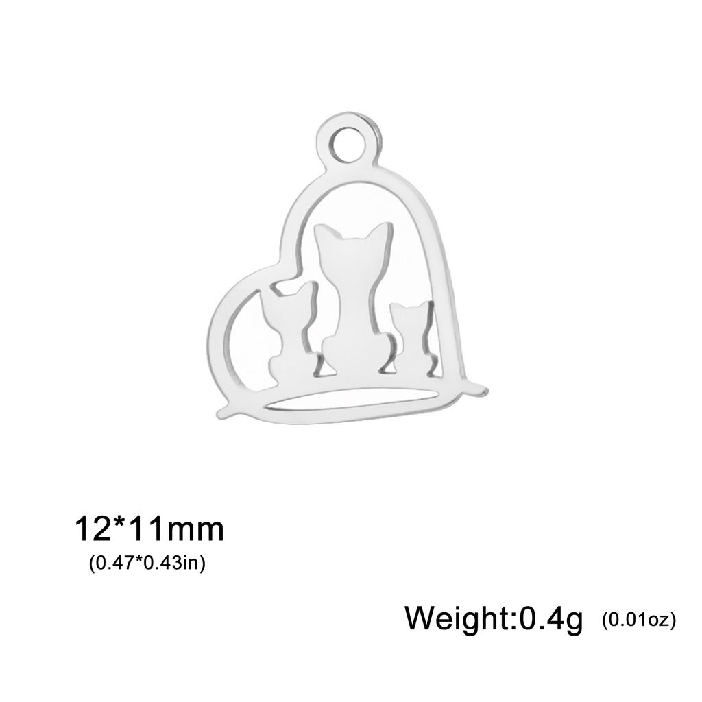 5pcs/Lot Stainless Steel Cute Animal Charms For Jewelry Making Cat Squirrel Bee Owl Elephant Koala Pendant DIY Accessories