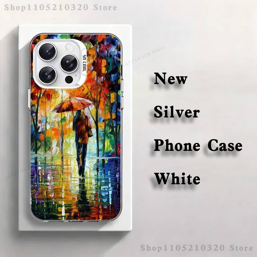 L-Leonid A-Afremov Oil Painting Phone Case iPhone 17,16,15,14,13,12,11,Pro,Max,Plus,Mini,XS,SE Anti Fall White Matte Hard Bumper