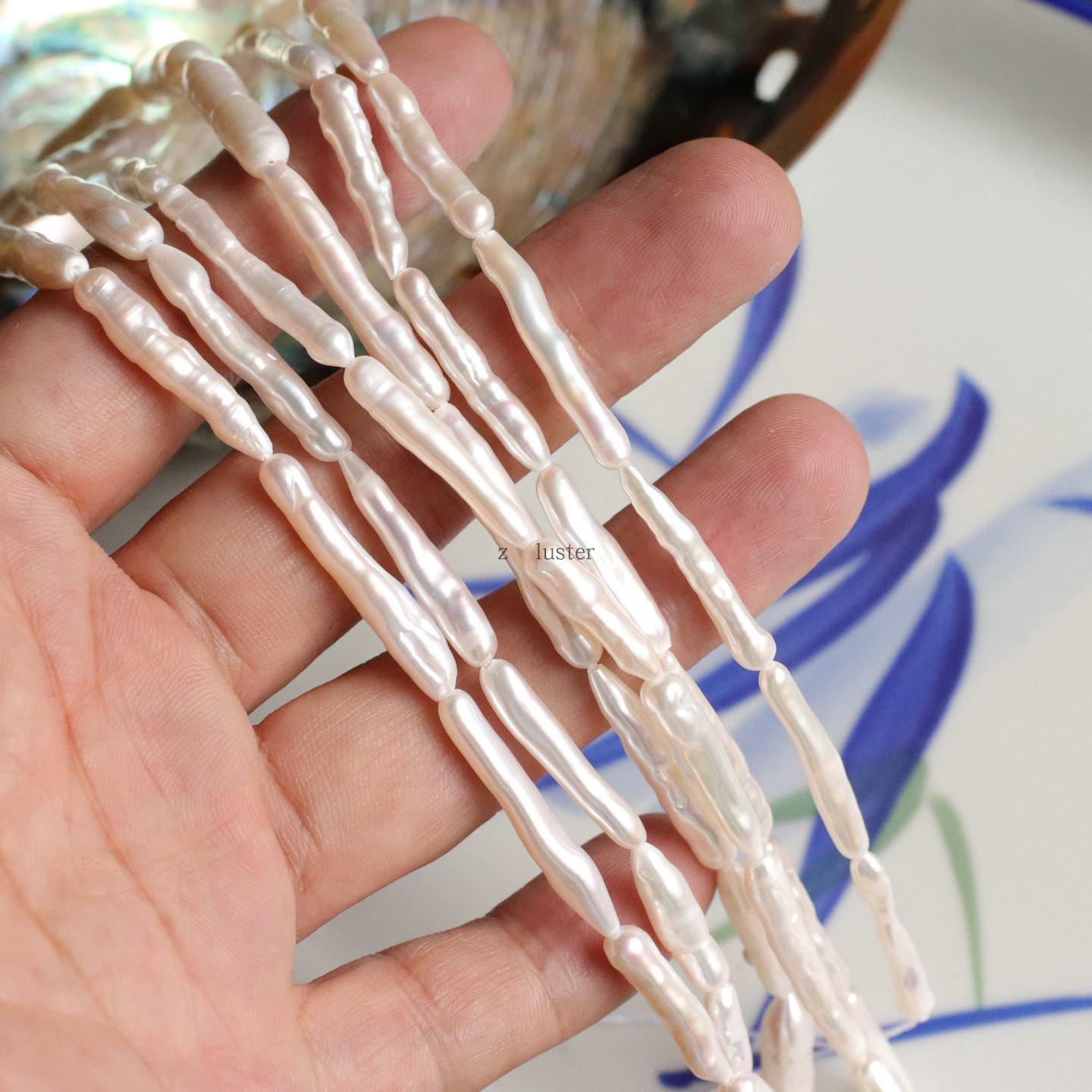 4-5mm Irregular Baroque Freshwater Pearl Toothpick Beads for DIY Necklaces