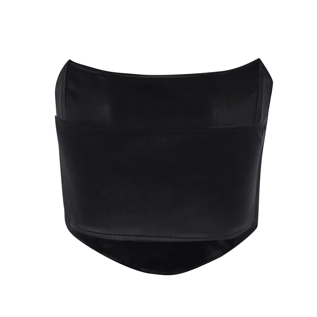 Women Have Light Color Ding -shaped Wrapped Sexy Backless Navel a Neck Top