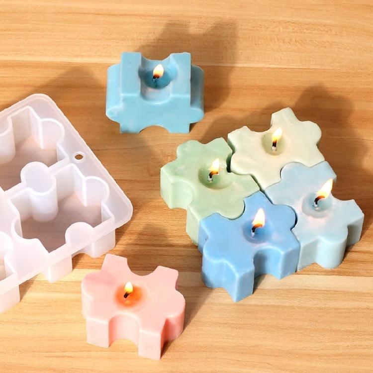 Silicone Puzzle Candle Mold Handmade Soap  Mould DIY Supplies Craft