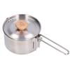 1000ml Camping Pot Stainless Steel Portable Outdoor Tea Coffee Pot with Detachable Handle for Picnic Hiking