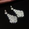 New Gorgeous Women's Dangle Earrings for Wedding Engagement Brilliant Crystal Cubic Zircon Temperament Elegant Ladies Jewelry