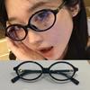 1/2pcs Retro Oval Frame Anti-Blue Light Glasses Sweet Cool Girl Leopard Y2K Eye Glasses Vintage Simple Women Glasses Eyewear