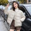 Short round neck fashionable simple down cotton cotton jacket winter coat new warm small loose coat