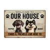 Vintage Welcome Sign Wall Decoration Rusty Metal Wall Art Plaque Indoor Outdoor Home Office Living Room Decorative Sign