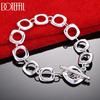 925 Sterling Silver Circle Fashion Bracelet Wedding Gift Jewelry