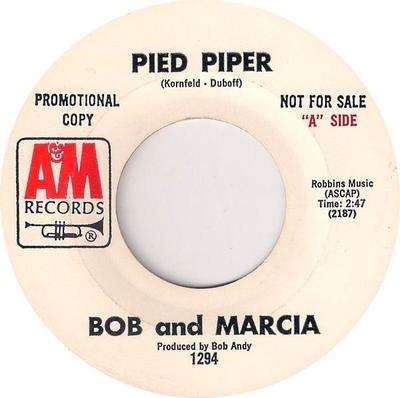 7inch Record BOB  MARCIA  Pied Piper  Save Me 1294PROMO AM Records 1971 US Reggae Ska  Dub Used