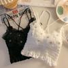 Beaded Cross Beautiful Back Camisole Vest Sexy Outer Wear With Chest Pad Ruched Tube Top Slim Lace Bandeau Underwear For Women