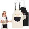 2Pcs Kids Aprons for Cooking, Adjustable Waterproof Painting Apron, Art Aprons with Pockets for Boys Girls Childs Painting Crafting Cooking Baking