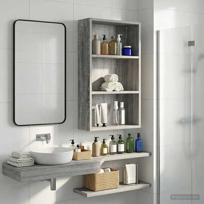 Maison Exclusive - Armoire murale de salle de bain Gris Sonoma 40 x 14 x 70 cm