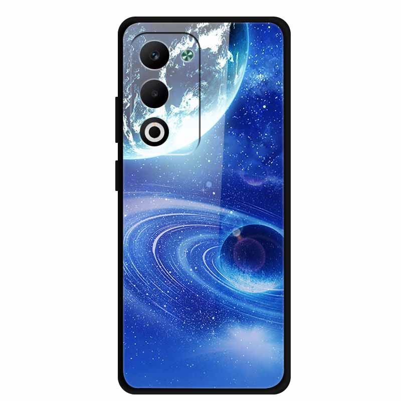 Glass Back Cover For Oppo A5 5G 2025 Phone Case 6.67" Hard Tempered Glass Case For Oppo A5i Pro 4G Case A5iPro Soft Bumper Shell