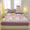 1 Cartoon Fun Animal Printed Matte Fitted Sheet, Bedroom Printed Bed Cover, Bedding (Excluding Pillowcases)