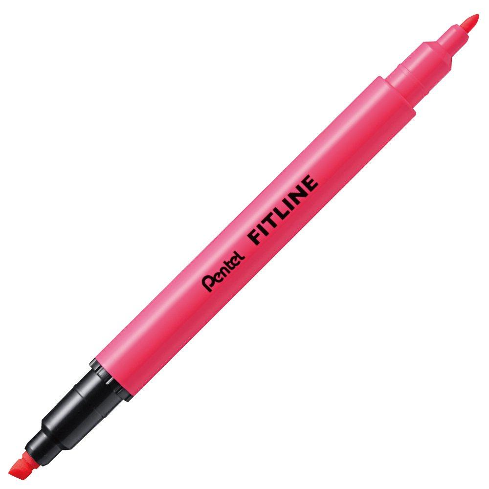 Pentel Fitline Highlighter 10 Pens Pen, Pink, SLW11-P, розовый