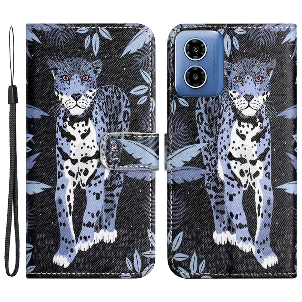 Etui na telefon komórkowy Motorola Moto E14 4G/G04 4G/G04s 4G/G24 4G skórzane wzór 3D magnetyczne klapka skorupa telefonu