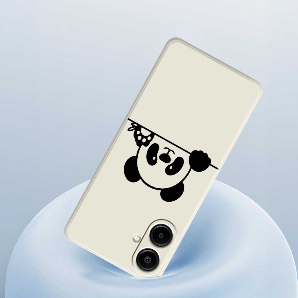 For Samsung Galaxy A07 4G Case Panda Head Pattern Printing Straight Edge TPU Phone Back Cover