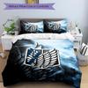 3Pcs Attack Titan Emblem Bedding Set Soft Fabric Duvet Cover Pillowcases Christmas Xmas Halloween Gift 1 Duvet Cover 2 Pillowcase El139