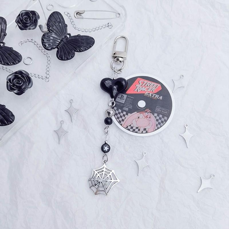 DIY Handmade Cute Phone Charm Y2K Women Halloween Spiders Pendant Bowknot Strap Lanyard Crossed Bead Cartoon Accessories