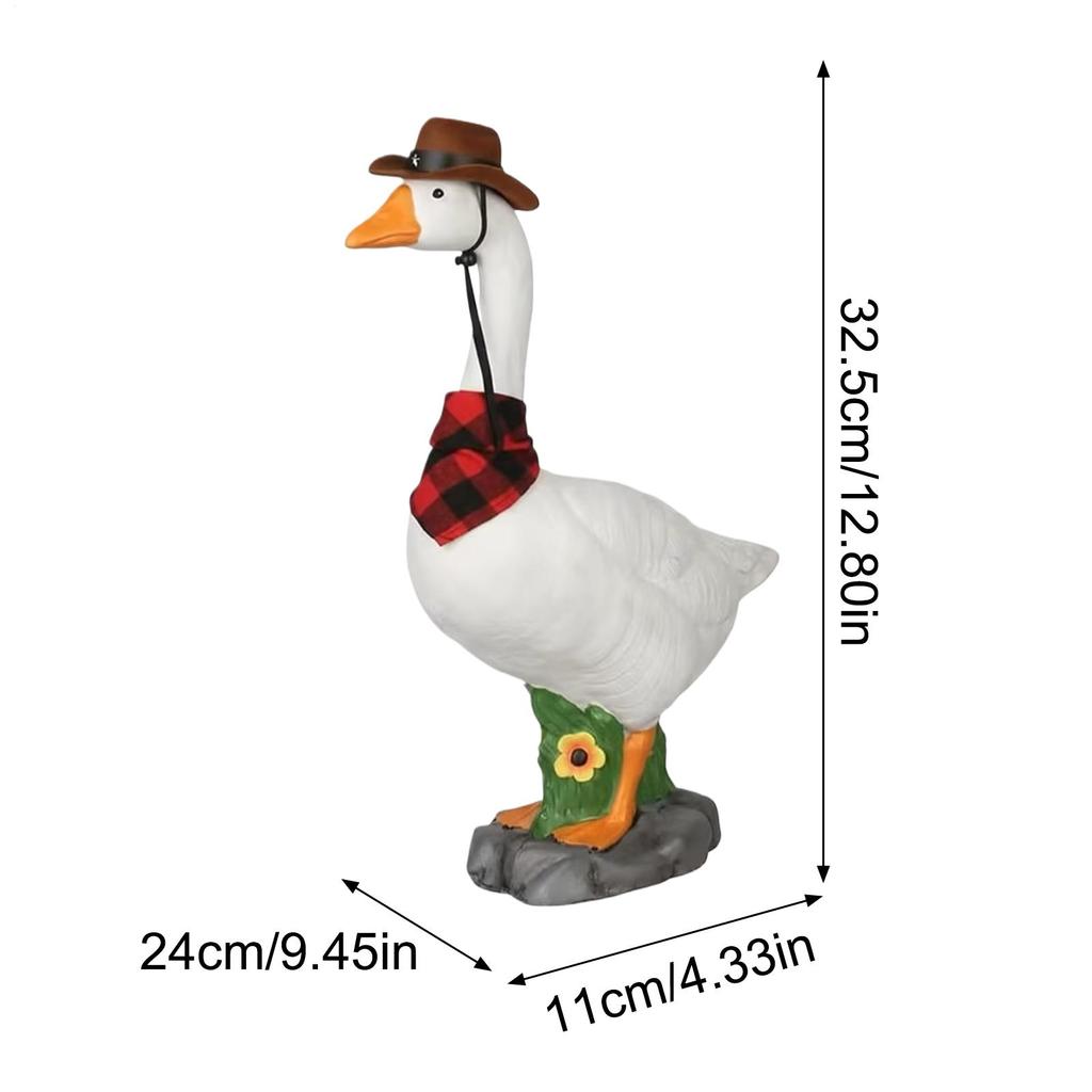 Garden White Goose Sculpture Decoration Realistic Adjustable Neck Figurine Garden Animal Sculpture Goose Figure For Porch Yard