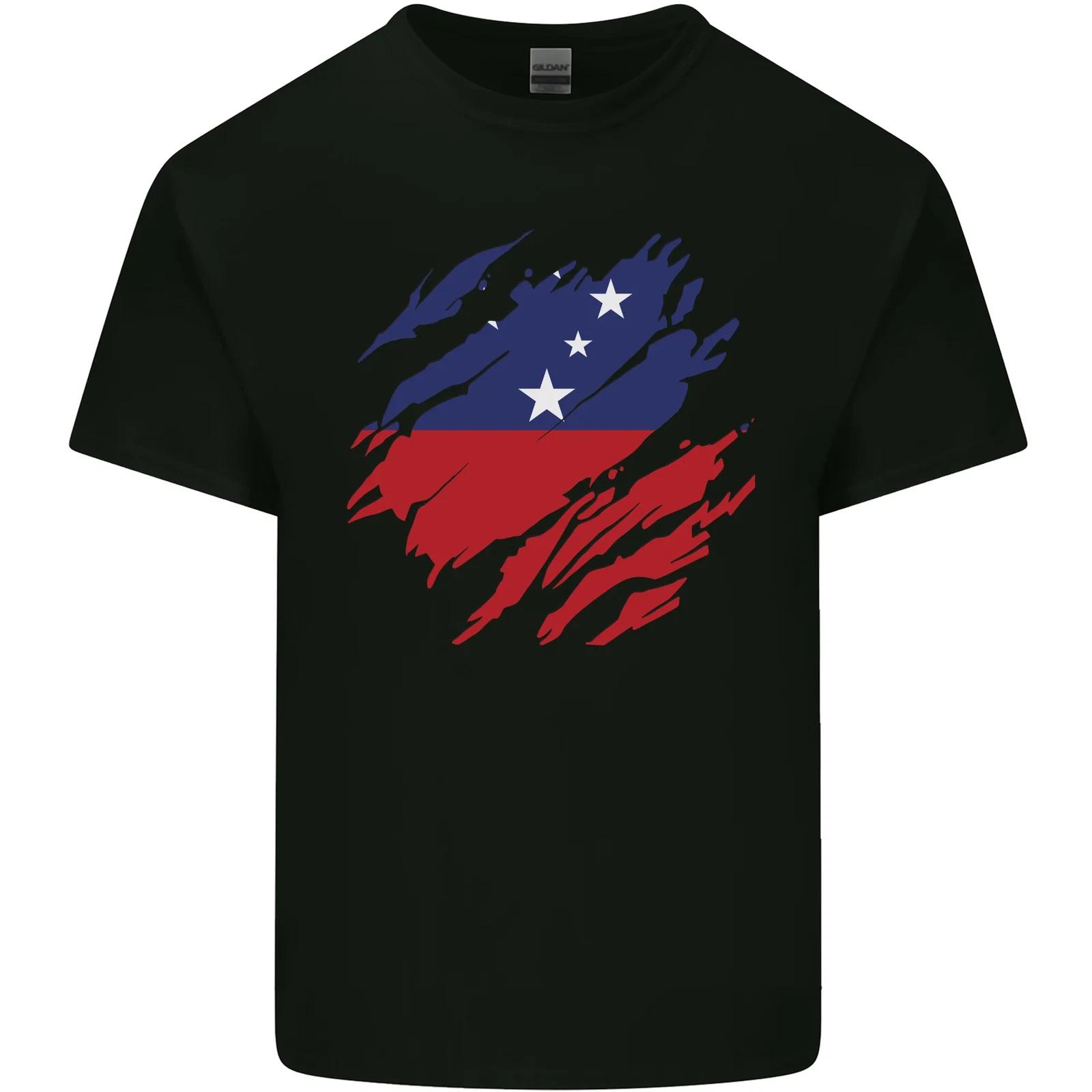 Torn Samoa Flag Samoan Day Football Kids T-Shirt Childrens M
