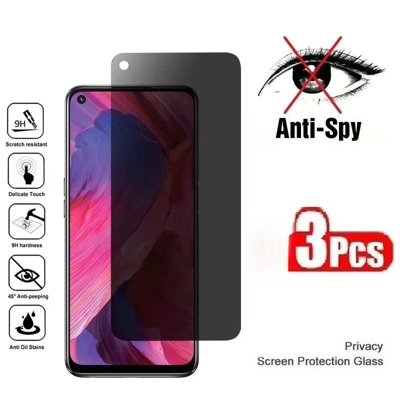 

3PCSProtetor de tela de privacidade para oppo realme 12 vidro temperado anti espião para oppo realme c55 c67 c53 c51 gt2 gt2 pro narzo 50 20a 10a For Realme X2