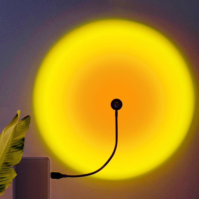 Sunset Lamp USB Rainbow Projector Atmosphere Night Light Home Decoration Photography Lighting Coffee Shop Wall Decor Lamp