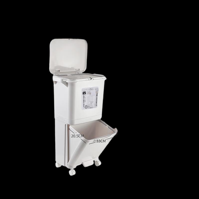 Large Capacity Dual-Layer Kitchen Waste Bin