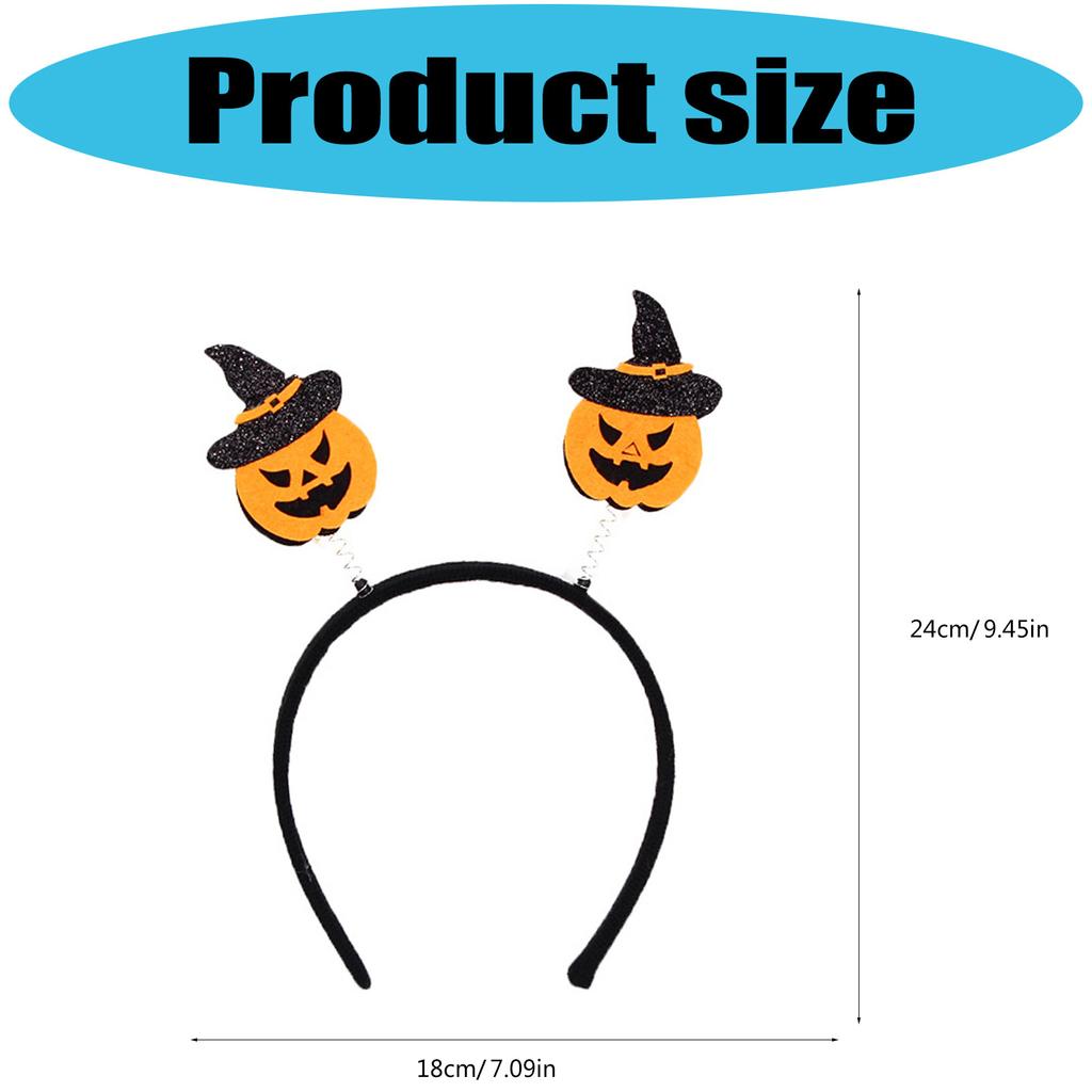 Halloween Ghost Pumpkin Hair Band Soft Polyester Headband Photo Props For Kids Adults Costume Party Accessory