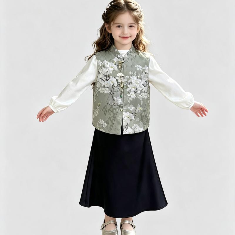 Girls' New Chinese Style Hanfu Outfit