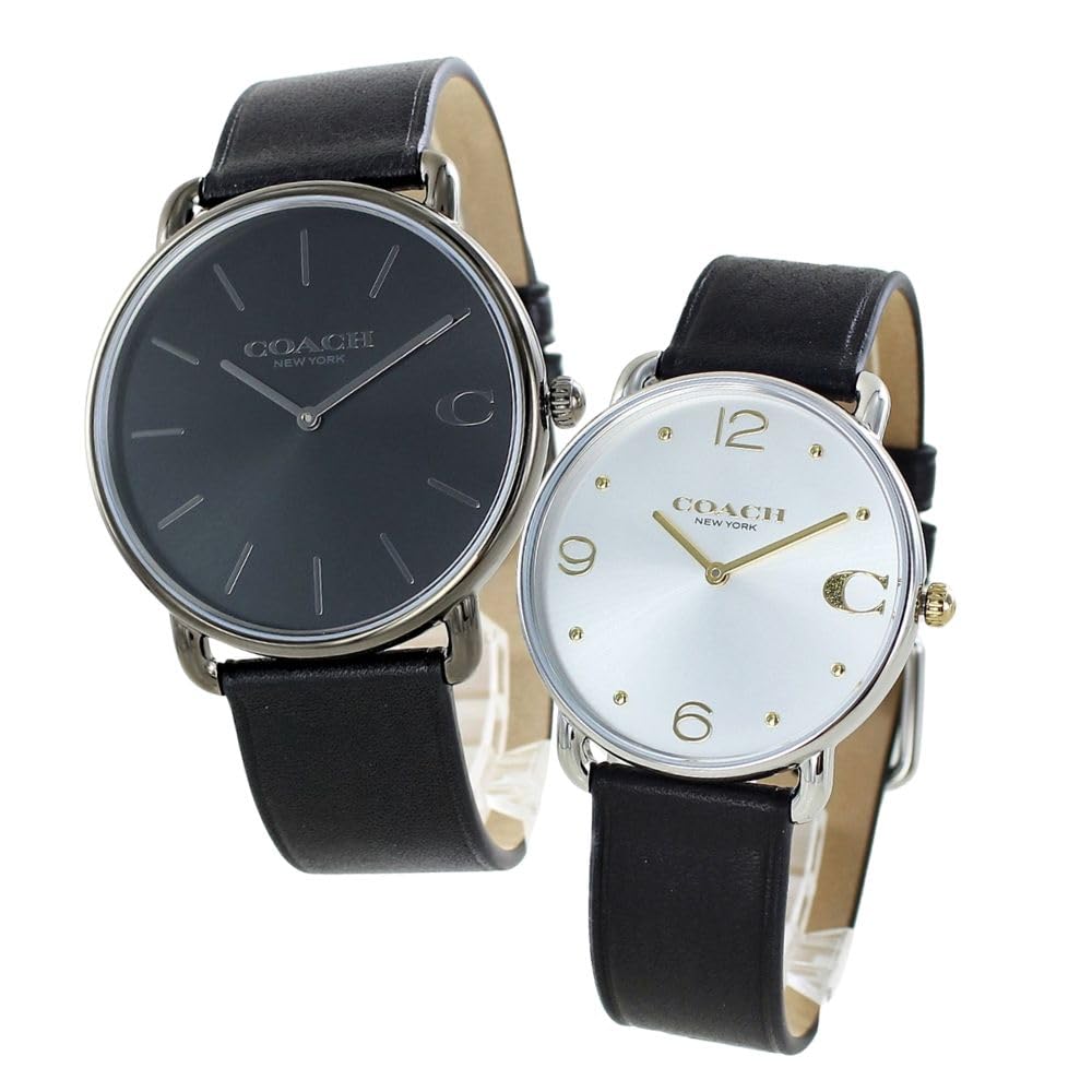 

Pair Watch Pair Watch Elliott Slim Thin Leather Strap Black 1460271914504198 [Coach] Men s Women s [Item] чорний