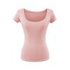 Square neck short-sleeved T-shirt women's summer new American Spice Girl style solid color sexy slim bottom top