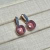 Boucles d'oreilles Nudo 10,6 mm Incrustées de Turquoise Zircon Pour Femmes Topaze Bleue Pendantes Carrées en Cristal Boucle d'oreille Bijoux de Mode Cadeau