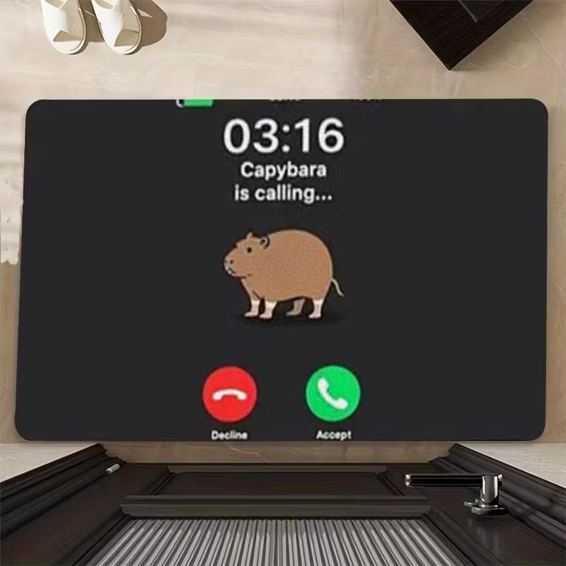 Phone Call Display Non Slip Door Mat Floor Mat Durable Carpet for Kitchen Entrance Home Balcony Foot Mat
