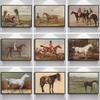 Vintage Horse Poster Antique Horse Farm Animals Canvas Painting Equestrian Prints Farmhouse Pictures for Living Room Home Decor