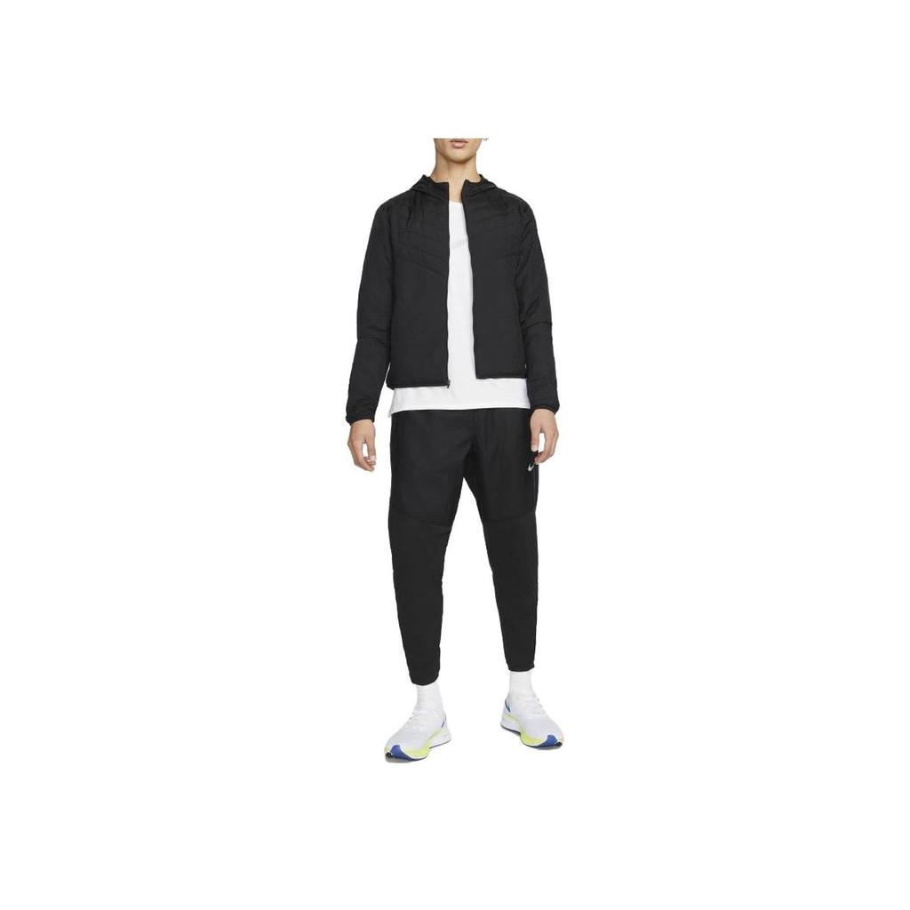 Nike Logo Print Zip-Up Hooded Jacket Men Outerwear Black DJ0570-010