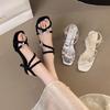 Summer word with sandals skirt fashion versatile temperament sandals new open-toed flower women's shoes high heels