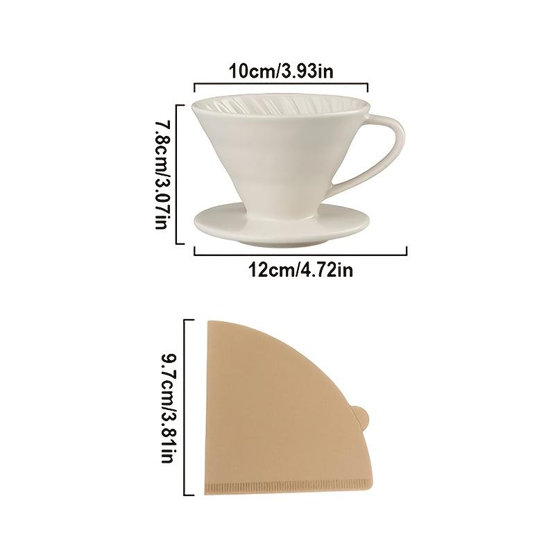 Pour Over Coffee Maker, Ceramic Coffee Filter Dripper with 100pcs Filter Paper, Single Cup Coffee Dripper