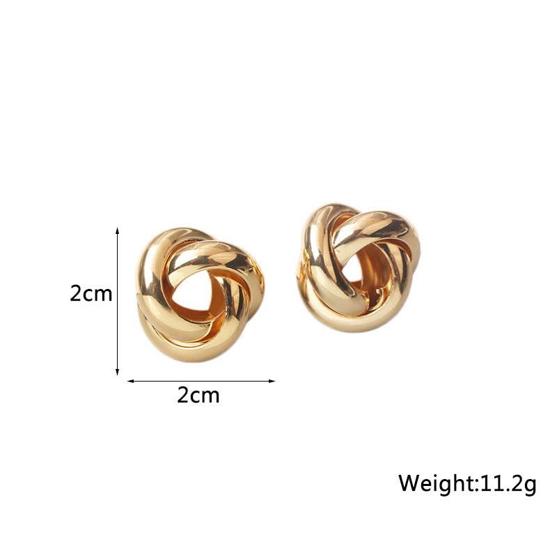 New Twist Stud Earrings for Women Personality Wild Earrings Gold Metal Geometric Statement Trend oorbellen for Female