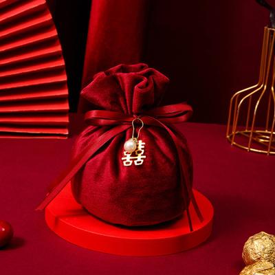 Süßigkeitentüte mit Kunstperle Kreativer Kordelzug Weihnachten Hochzeit Schmuck Geschenk Aufbewahrung Samtbeutel für Geburtstag