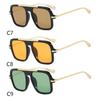 Vintage Colorful Metal Conjoined Square Sunglasses Women Men Retro Trend Sun Glasses Climbing Camping Glasses