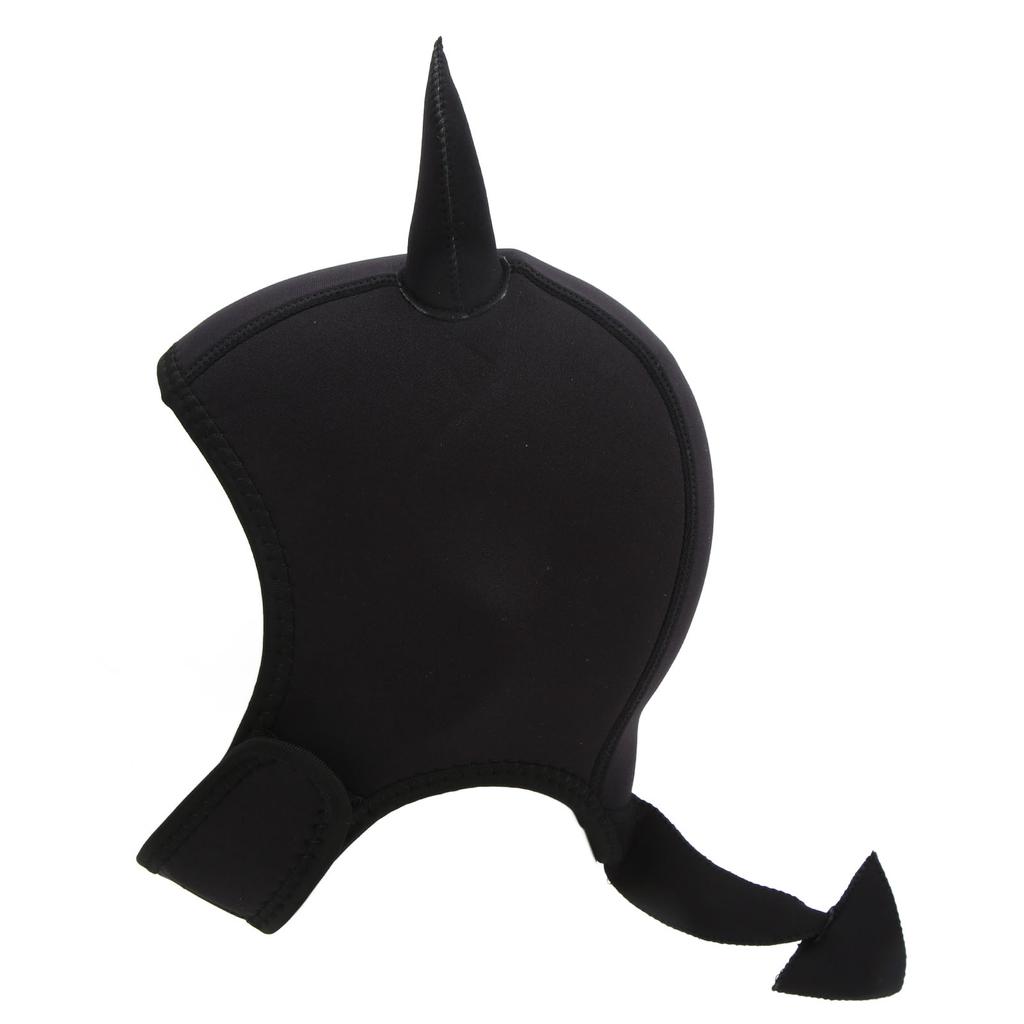Cute Cartoon Animal Swimming Cap Diving Headgear with Chin Strap for Surfing Diving Black
