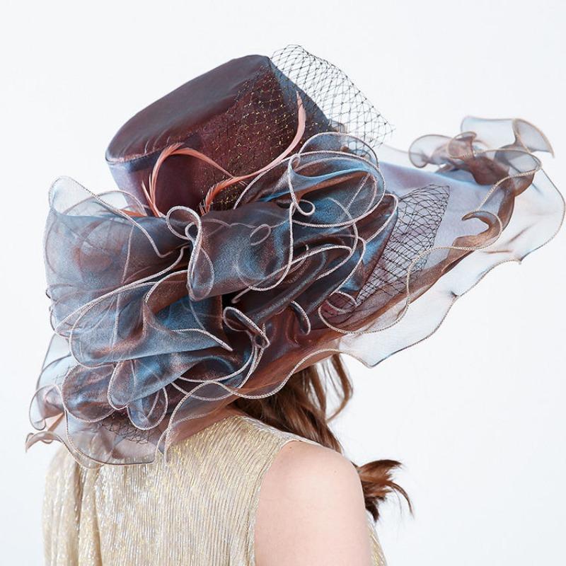 Creative Hat Summer Hat UV Protection Organza Fashion Net Gauze Cap Wide Brim Hat Female Sun Hat