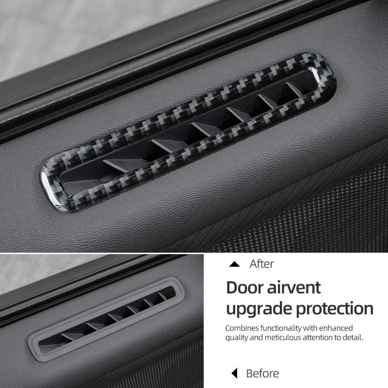 For Ford Mustang GT 2026 2026- Carbon Fiber Car Interior Door Side Air Vent Outlet Trim Sticker Decoration Tuning Accessories