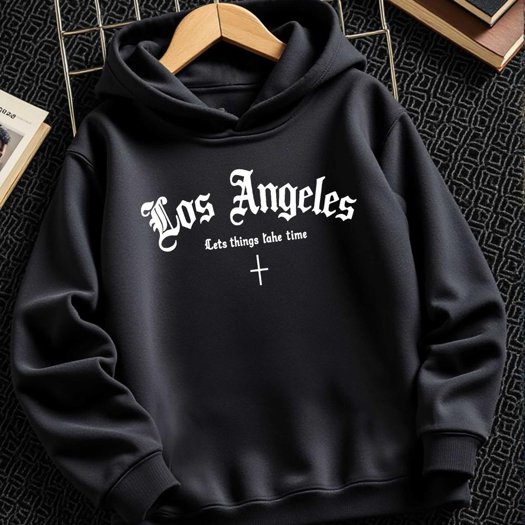 Los Angeles Herbst/Winter Modisches Lässiges Sweatshirt für Jungen, Sportlicher Hoodie, Trendiger Print Outdoor Lässig Weihnachtsgeschenk